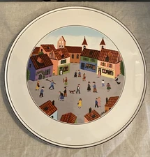 Villeroy & Boch Naif Luxembourg 12” Serving Platter /Cake Plate FLAT Village