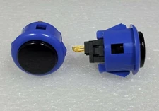2 x Japan Sanwa DBlue Black Start Mix Buttons OBSF-24-DB/K Video Arcade Parts