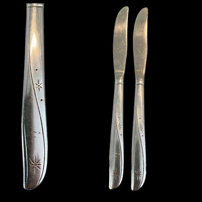 Aurora Night Sky Dinner Table Knives Atomic Starburst 2 Superior Flatware 8.5''