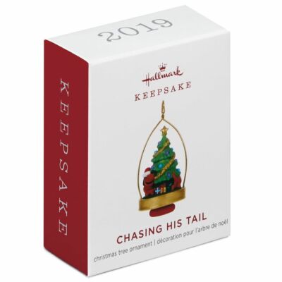 2019 Hallmark Miniature Ornament~ ''Chasing His Tail'' Dachshund Ornament~CUTE~MIB