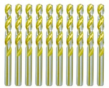 HSS Drill Bit Set 19/64" Titanium Nitrided Jobber Twist Drill Steel Metal-10Pcs