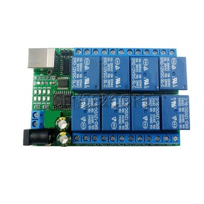DC 5/12/24V 8CH USB Serial Port Relay Module UART RS232 TTL Switch Board CH340
