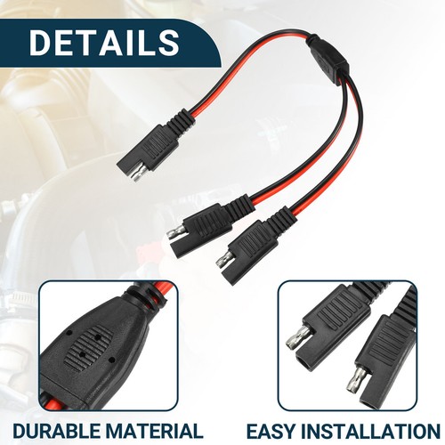 Car Motorcycle Battery SAE Quick Extension Cable Adapter 11.81ft 18 AWG 1 Pcs - Picture 8 of 8