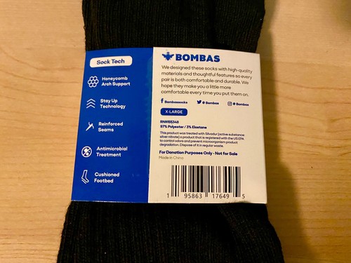 5 Pack Bombas Socks Women/Men/Kids (Size XL - Black) - Picture 5 of 6
