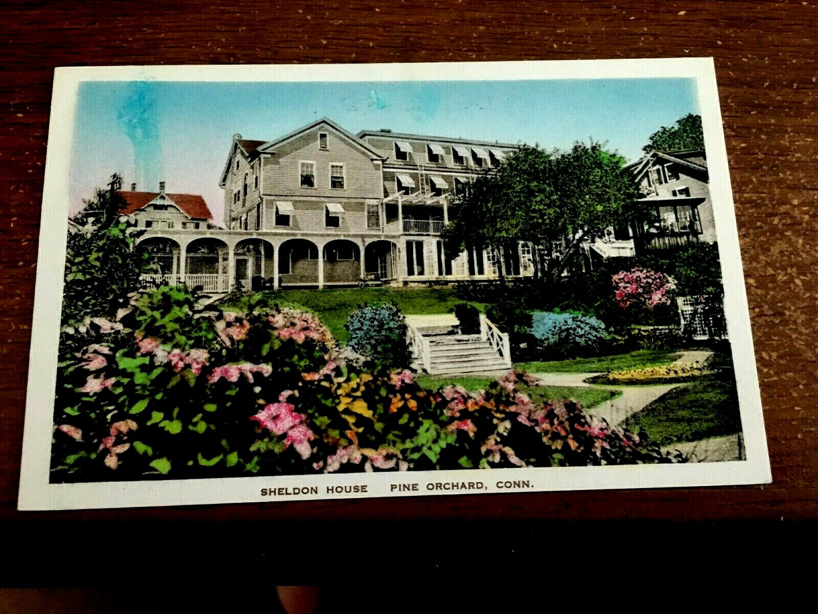 HAND COLOR SHELDON HOUSE PINE ORCHARD , CT CONN BRANFORD eBay