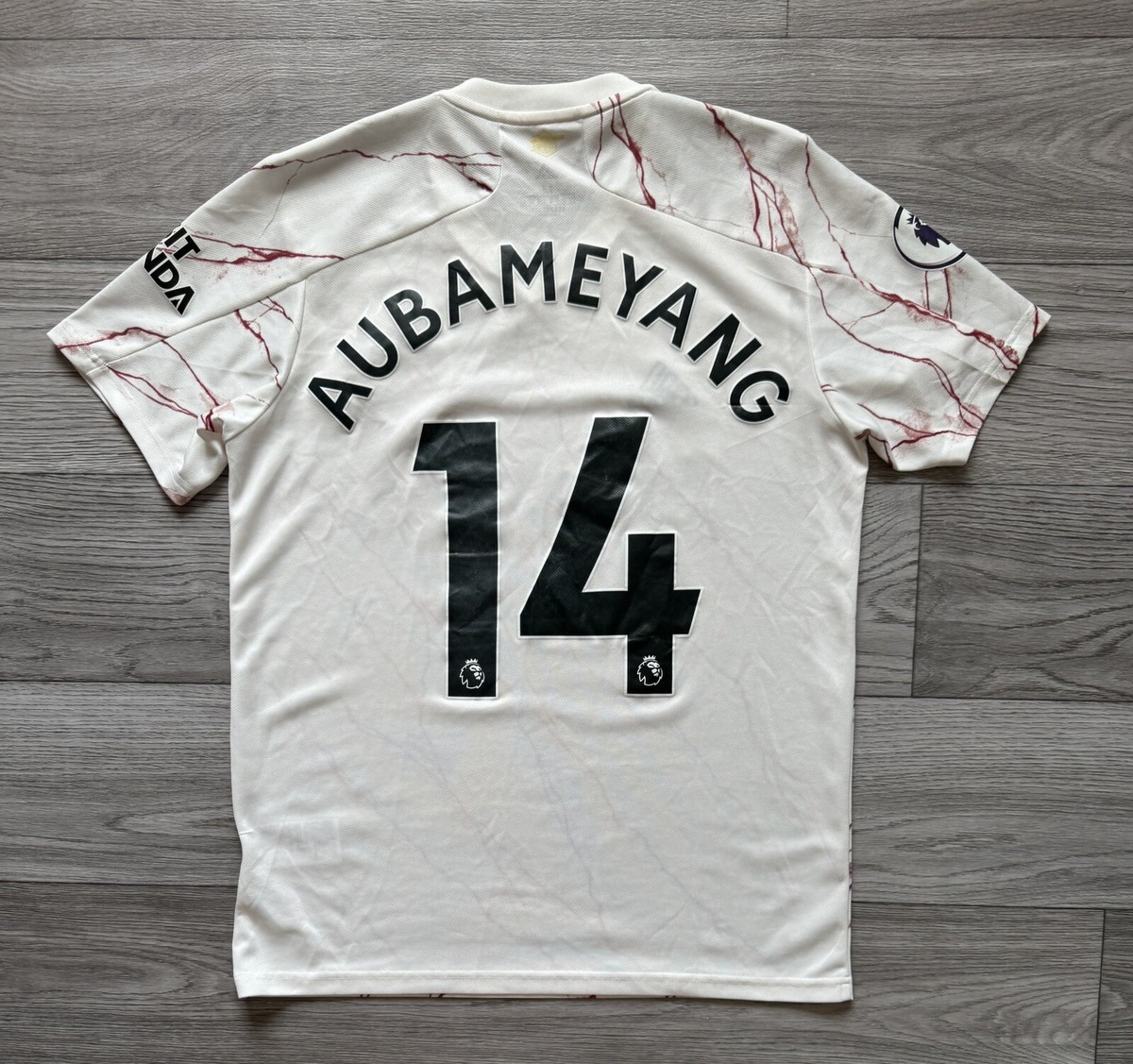 Arsenal 2020 2021 #14 Aubameyang Away Football Jersey Shirt Adidas