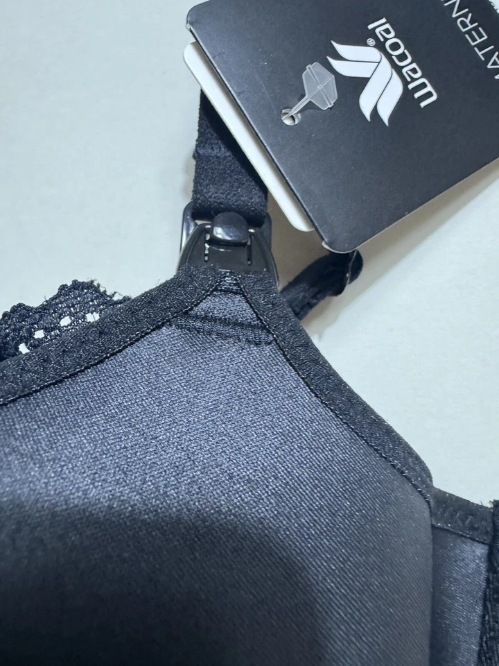 Wacoal Camiseta con aros Sujetador de enfermería Mujer Sujetador informal acolchado de encaje Negro Talla 34C Foto 3 de 4