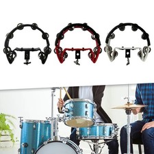 Hi Hat Tambourine with Single Row Steel Stainless Steel Stainless Steel Shaker