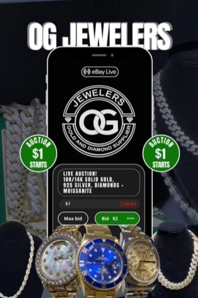 Live Auctions on Cartier, 10K Solid Gold, 925 Silver, Diamonds, Moissanite