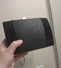Vintage Hard Sided Clutch Purse, Elegant Evening Accessory With Patent Details