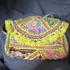 Multicolor Boho Floral Crossbody Bag Embroide...