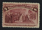 CKStamps: US Stamps Collection Scott#236 8c Columbian Mint H OG Lightly Gum Bend