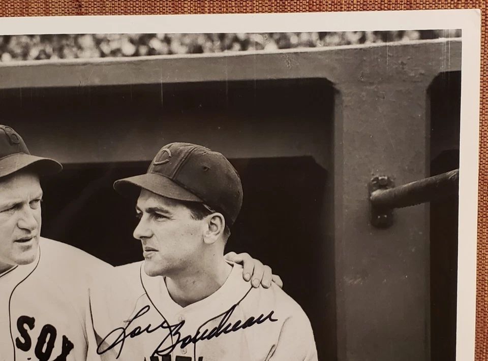 Bobby Doerr & Joe Cronin Auto Indians Boston Red Sox Baseball 8x10 Photo JSA HOF - Image 2 of 4