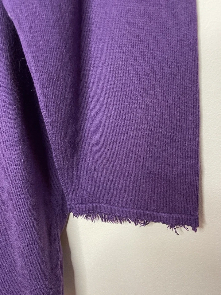 Suéter Top Coldwater Creek Mujer 1X 16W-18W Púrpura Algodón Cachemira Manga 3/4 Foto 4 de 4