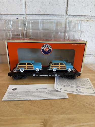 Coche plano Lionel 6-17559 Route 66 con 2 vagones Mercury 1949 - Excelente | Condition: Used