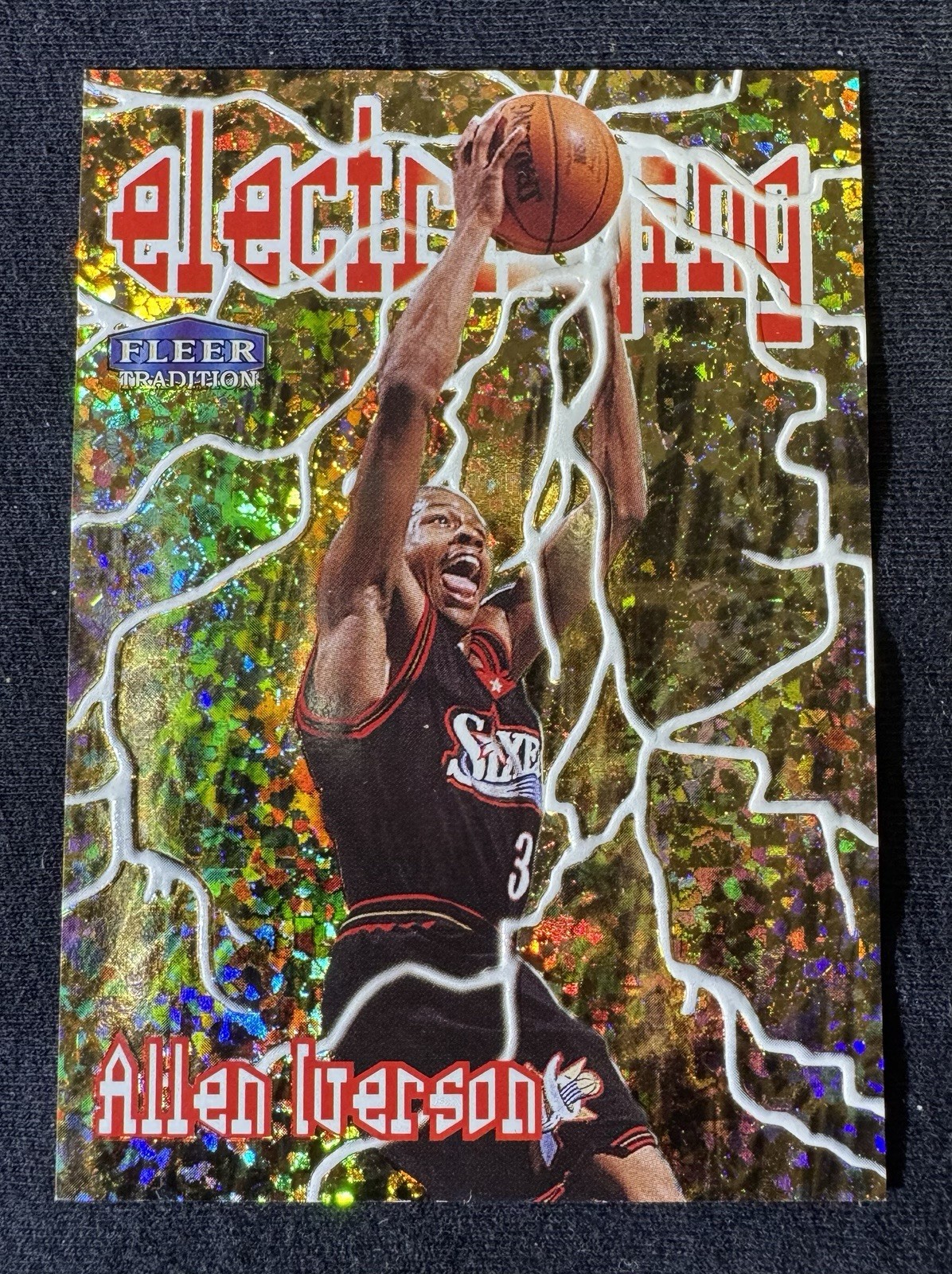 1998/99 Fleer Tradition Allen Iverson Electrifying SP Insert #5E 76ers Refractor