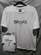 Vintage Stussy Bronx T Shirt Size Large Double Sided Compton Brooklyn Tour