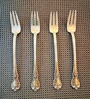 Towle Old Master Sterling Silver Dessert Forks Set 4 Monogram V Estate Vintage