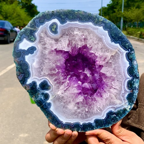 6.4LB Natural Amethyst geode quartz cluster crystal specimen Healing - Picture 4 of 24