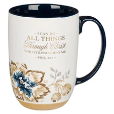 Large Ceramic Coffee & Tea Scripture Mug for Women: All Things Through Christ