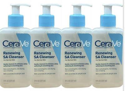 4 Cerave RENEWING SA CLEANER for Normal Skin 8oz Each