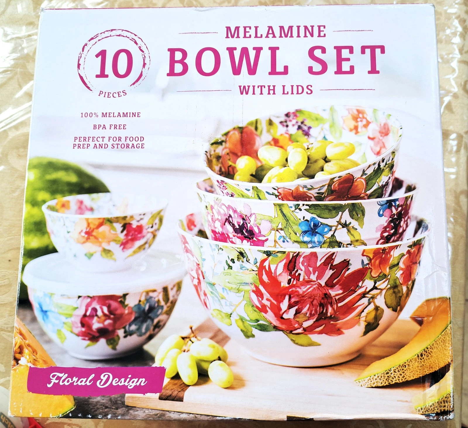 10-Piece Melamine Bowl Set W/ Snap-On Lids Mixing Serving Food Prep Storage New
Opens in a new windo