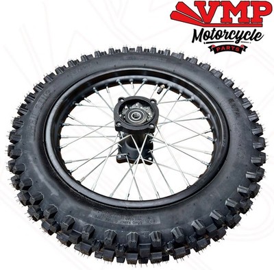 SCHWARZES 14'' SDG PIT BIKE HINTERRAD MIT 90/100 - 14 REIFEN passend für STOMP WPB M2R KURZ