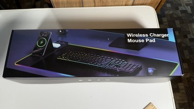 Wireless Charging RGB Gaming Mouse Pad Multicolor