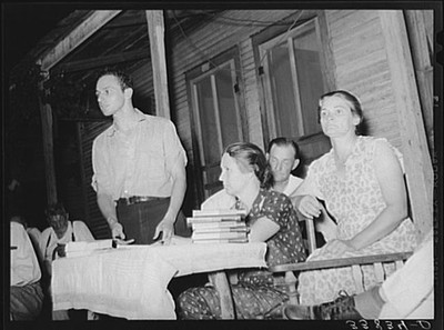 Photo:Muskogee Oklahoma 1939 Workers Alliance Meeting Organizer Speaking