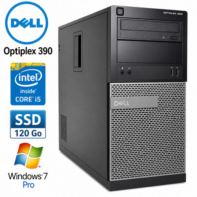 Dell OptiPlex 390 TWR i5-2400 8GB SSD 120GB Windows 7 Pro Tower PC