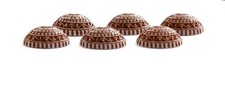 Vintage Acrylic Mosaic Brown and White Cabochons 14mm x 10mm cab711G