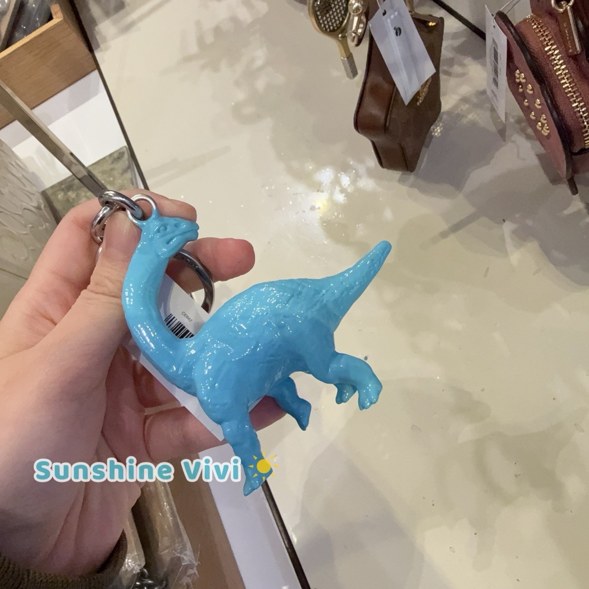 NWT Coach CEB62 Keychain Brachiosaurus dinosaur Bag Charm Silver