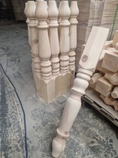 Set of 4 Solid Pine Farmhouse Table Legs 90mm x 90mm x 737mm