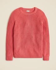 J. Crew Heritage Cotton Ribbed Sweater in Heather Geranium, M