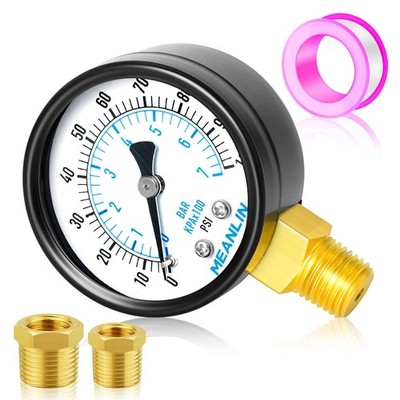MEANLIN MEASURE 0-100Psi 2'' DIAL FACE 1/4'' NPT Well Pump 0-100Psi, Black