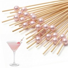 Toothpicks for Appetizers, Fancy Cocktail Picks for Appetizers, Pink Bamboo C...