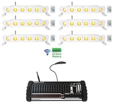 6 Rockville BEST STRIP 60 White Light Bars 384 Ch. Wireless DMX Controller