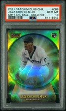 2021 Stadium Club Chrome Jazz Chisholm RC Crystal Ball Gold REFRACTOR PSA 10