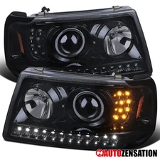 LED Strip Fit 2001-2011 Ford Ranger Black Smoke Projector Headlights Lamps 01-11
