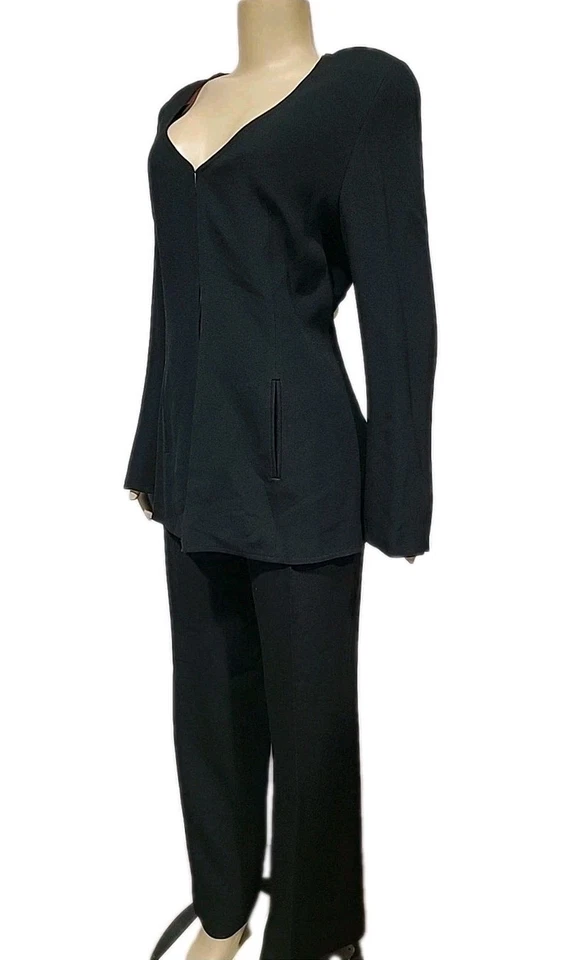 Mariella Burani-Notizie, Women, Suit, 2pieces, Pants/jacket Size 16 Black #C2 - Image 3 of 4