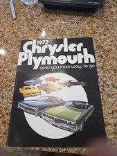 1972 Chrysler Plymouth Car Brochure Barracuda Road Runner Newport Imperial