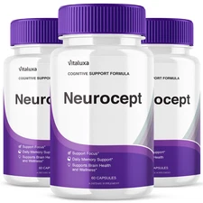 (3 Pack) Neurocept Nootropic All Natural Formula Brain Supplement (180 Capsules)