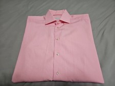 ETON Pink Slim Fit Button-Up Long Sleeve Lightweight Dress Shirt SZ 15 3/4