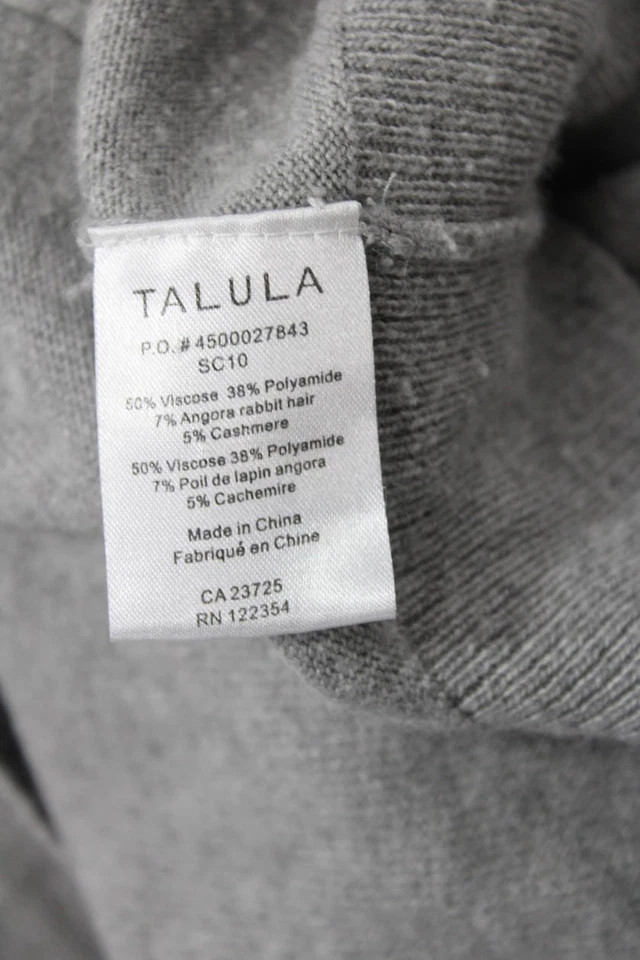 Talula Womens Cashmere Long Sleeve Round Neck Knit Sweater Gray Size L - Image 4 of 4