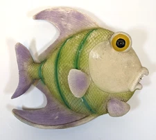 Vintage Fish Wall Hanging Decor Tropical Coastal Beach Nautical Art Resin