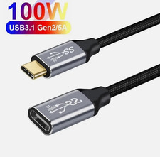 USB 3.1 Type-C Extension Cable USB-C Male to Female Charging 100W 4K 10Gbps Cord