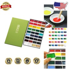 Watercolor Paint Set 36 Colors - Large Pans, Water-Based Pigment, Japan