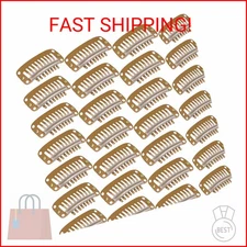 WILLBOND 30 Pieces 32 mm 9-teeth Hair Extension Clips Hair Extension Wigs Snap C