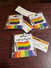 3 Piece Lot Rainbow LGBT Pride Gay Lesbian light up pins