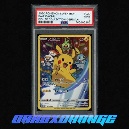2020 Pokemon Swsh BSP 020 Pikachu Full Art Figure Collection PSA 9 Mint